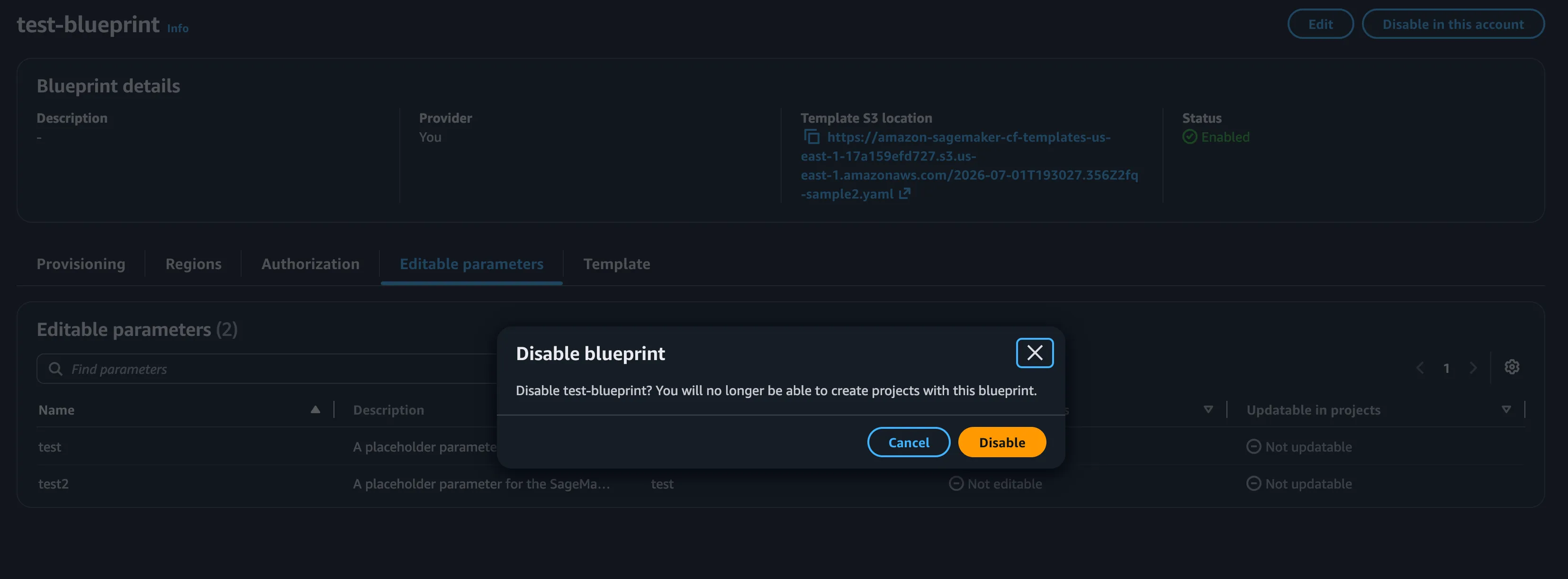 Disable Blueprint