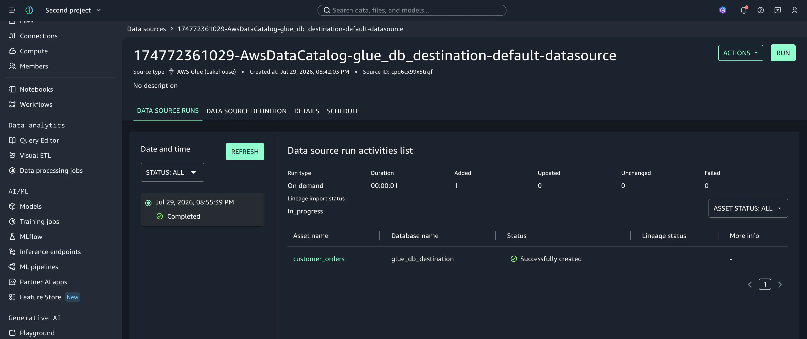 Run Datasource